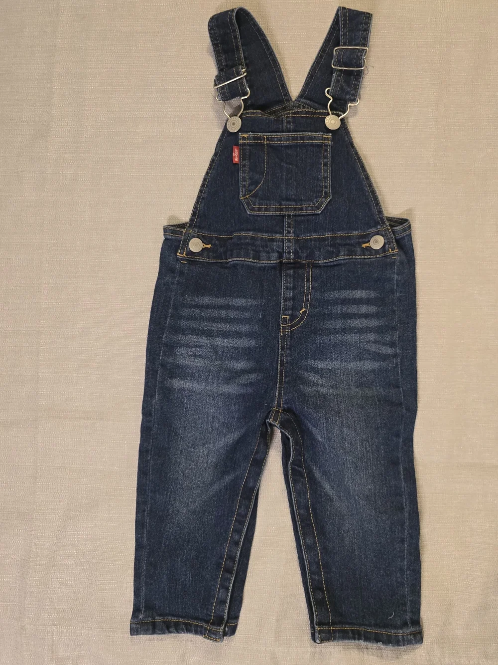 Levi's Toddler Denim Shortall Overall 18M Dark Wash Adjustable Straps